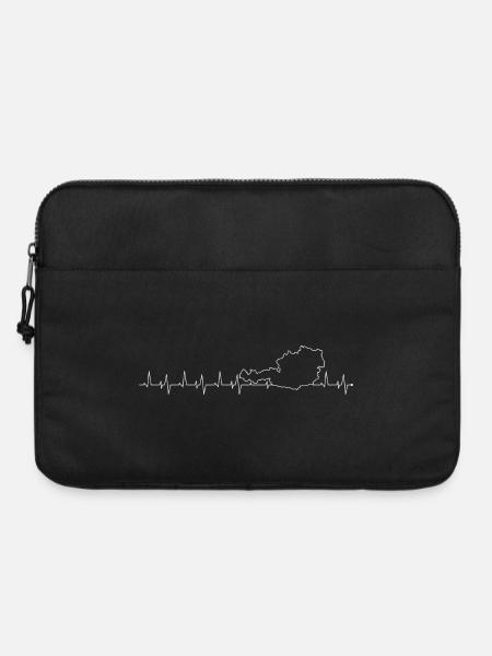 Herzschlag-Karten-Silhouette - Laptoptasche 15" - Schwarz