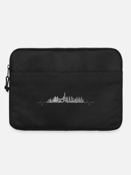 Urbane Skyline Herzschlag - Laptoptasche 15" - Schwarz