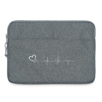 Heartbeat Love Line Art - Laptoptasche 15" - Grau meliert - Vorne