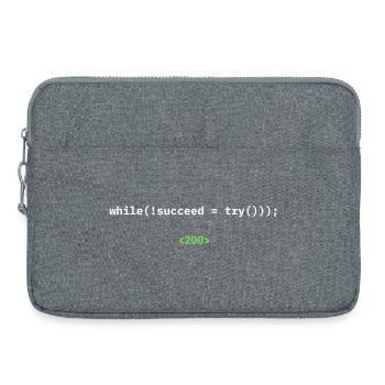 while(!succeed = try())); – Developer Shirt - Laptop bag 15" - heather grey - Front