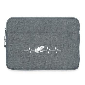 battement de cœur d’une grenouille - Sacoche pour ordinateur portable 15 pouces - gris chiné - Devant