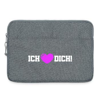 Ich Liebe Dich Herz - Laptoptasche 15" - Grau meliert - Vorne
