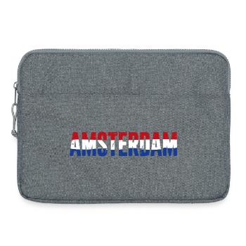 Drapeau d’Amsterdam Néerlandais Vintage - Sacoche pour ordinateur portable 15 pouces - gris chiné - Devant