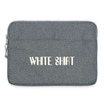 Chemise blanche | Chemise de chanson | Pull à bande - Sacoche pour ordinateur portable 15 pouces - gris chiné - Devant