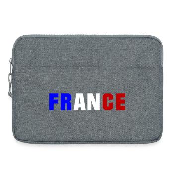 Conception du drapeau de la France - Sacoche pour ordinateur portable 15 pouces - gris chiné - Devant