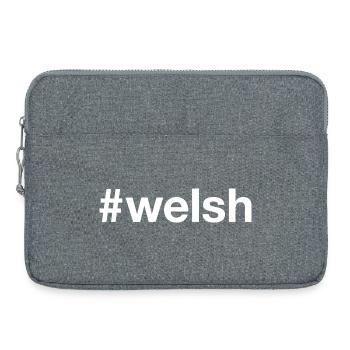 WELSH Wales Hashtag - Laptop bag 15" - heather grey - Front