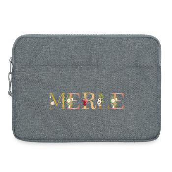 MERLE nom orné de fleurs - Sacoche pour ordinateur portable 15 pouces - gris chiné - Devant