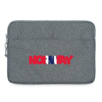 Norway - Norge - Norwegen - Flagge - Skandinavien - Laptoptasche 15" - Grau meliert - Vorne