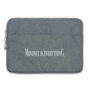 Mindset ist alles - motivationsshirt - Laptoptasche 15" - Grau meliert - Vorne