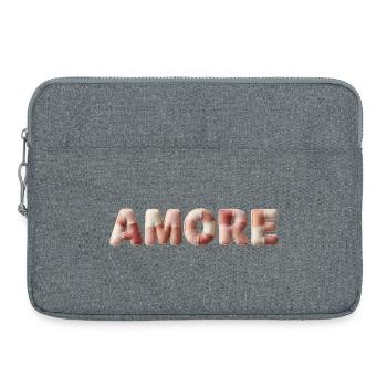 Amore Plüschstich Patchwork Geschenk - Laptoptasche 15" - Grau meliert - Vorne