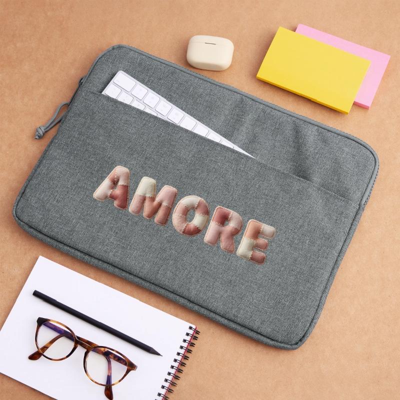 Amore Plush Stitch Patchwork Gift Laptop bag 15"