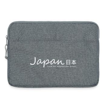 Japan Design - Land der aufgehenden Sonne | Kanji - Laptoptasche 15" - Grau meliert - Vorne