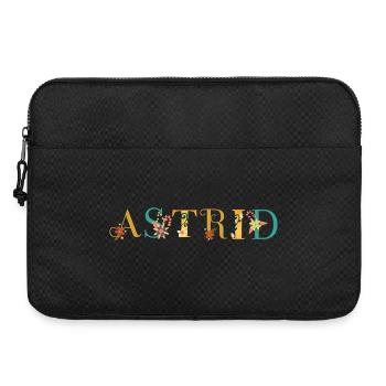 ASTRID Namenskunst mit gestickten Blumen - Laptoptasche 15" - Schwarz - Vorne