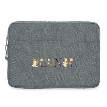 LEONIE name decorated with flowers - Laptop bag 15" - heather grey - Front