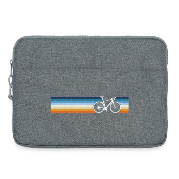 Rétro vélo plage coucher de soleil design - Sacoche pour ordinateur portable 15 pouces - gris chiné - Devant