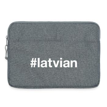 LATVIAN Lettland Hashtag - Laptoptasche 15" - Grau meliert - Vorne