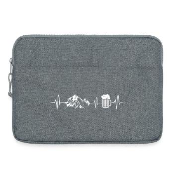 Berge und Bier - Herzschlag Outdoor Liebe - Laptoptasche 15" - Grau meliert - Vorne