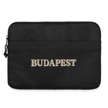 BUDAPEST – Architectural Stone Typography - Laptop bag 15" - black - Front