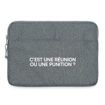 C’est une réunion ou une punition humour - Sacoche pour ordinateur portable 15 pouces - gris chiné - Devant