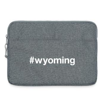 WYOMING State Hashtag - Laptop bag 15" - heather grey - Front