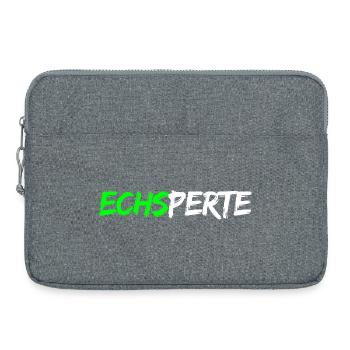 Echsperte - Experte, lustiger Wortwitz - Laptoptasche 15" - Grau meliert - Vorne
