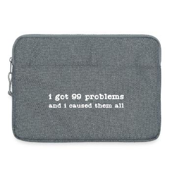 Problèmes drôles 99 - Sacoche pour ordinateur portable 15 pouces - gris chiné - Devant