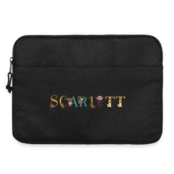 SCARLETT Name Art With Flowers Embroidered - Laptop bag 15" - black - Front