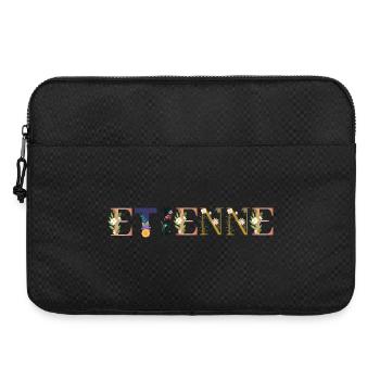 ÉTIENNE prénom orné de fleurs - Sacoche pour ordinateur portable 15 pouces - noir - Devant