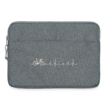 Bike Pulse Herzschlag Grafik - Laptoptasche 15" - Grau meliert - Vorne