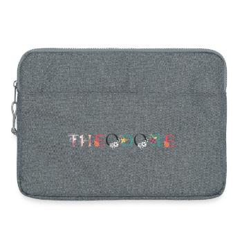 THEODORE Name Art With Flowers Embroidered - Laptop bag 15" - heather grey - Front