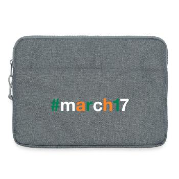 March 17 St Patricks day - Laptop bag 15" - heather grey - Front