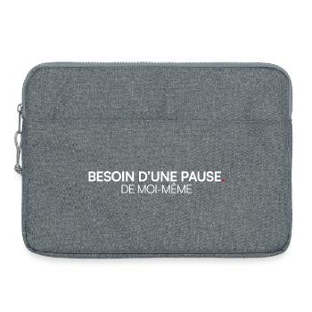 Brauche eine moderne Humor-Pause - Laptoptasche 15" - Grau meliert - Vorne