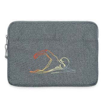 Style rétro de natation - Sacoche pour ordinateur portable 15 pouces - gris chiné - Devant