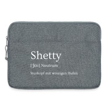Shetty Shetland pony stubborn tiny with hooves - Laptop bag 15" - heather grey - Front