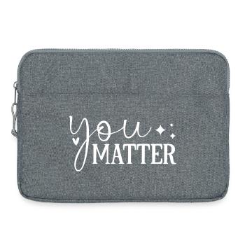 Du bist wichtig - Motivierendes Design - Laptoptasche 15" - Grau meliert - Vorne