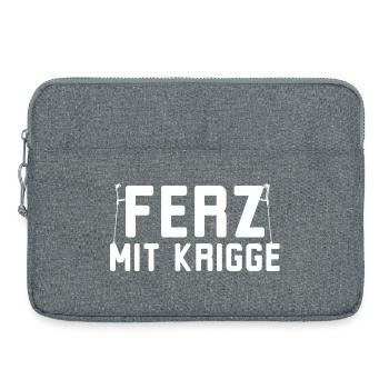 Ferz mit Krigge Hessisch Hessen Dialekt - Laptoptasche 15" - Grau meliert - Vorne