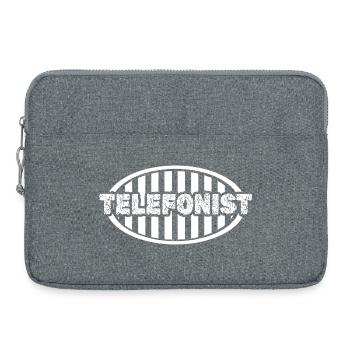 Gift for telephone operator - Laptop bag 15" - heather grey - Front