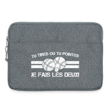 Pétanque zieht oder passt: Ich mache beides - Laptoptasche 15" - Grau meliert - Vorne
