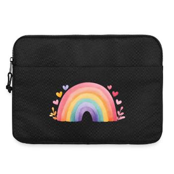 Peinture minimaliste à l’aquarelle arc-en-ciel – Création pour enfants - Sacoche pour ordinateur portable 15 pouces - noir - Devant