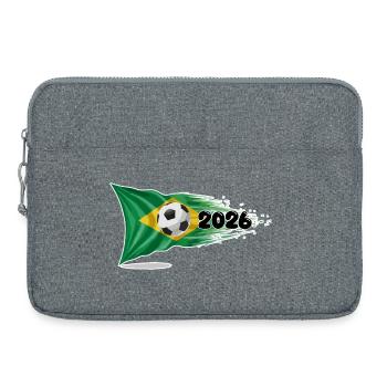 Brasilien Flagge Fußball 2026 - Laptoptasche 15" - Grau meliert - Vorne