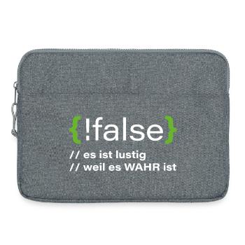 false - Lustiger Programmierer Spruch - Laptoptasche 15" - Grau meliert - Vorne