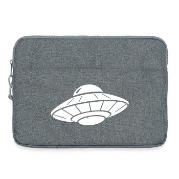 Vecteur Grunge Vintage du Vaisseau Spatial OVNI - Sacoche pour ordinateur portable 15 pouces - gris chiné - Devant