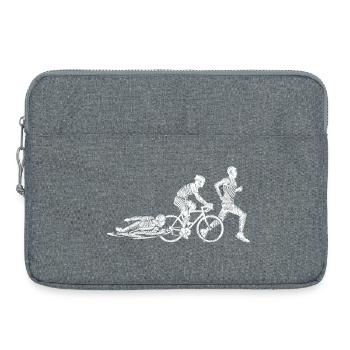 Triathlon Urbain : vélo et course - Sacoche pour ordinateur portable 15 pouces - gris chiné - Devant
