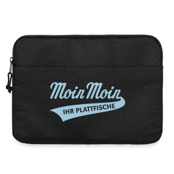 Moin Moin – Ihr Plattfische (Bleu ciel bas-allemand) - Sacoche pour ordinateur portable 15 pouces - noir - Devant
