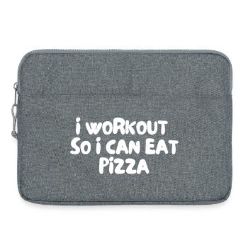 Je fais du sport pour pouvoir manger de la pizza - Sacoche pour ordinateur portable 15 pouces - gris chiné - Devant