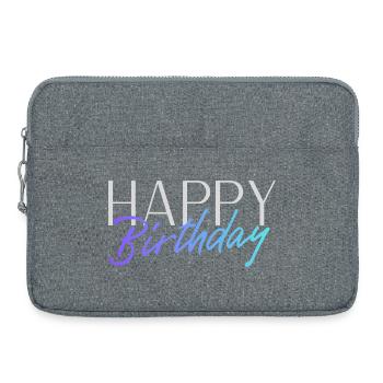 Happy Birthday - Laptoptasche 15" - Grau meliert - Vorne