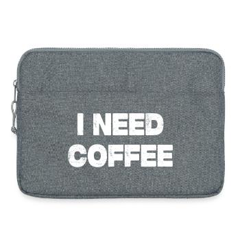 i need coffee - Laptop bag 15" - heather grey - Front