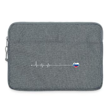 Heartbeat Slowenien Flagge - Laptoptasche 15" - Grau meliert - Vorne