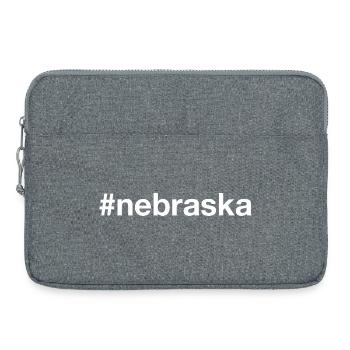 NEBRASKA State Hashtag - Laptop bag 15" - heather grey - Front