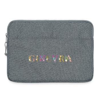 GINEVRA name decorated with flowers - Laptop bag 15" - heather grey - Front